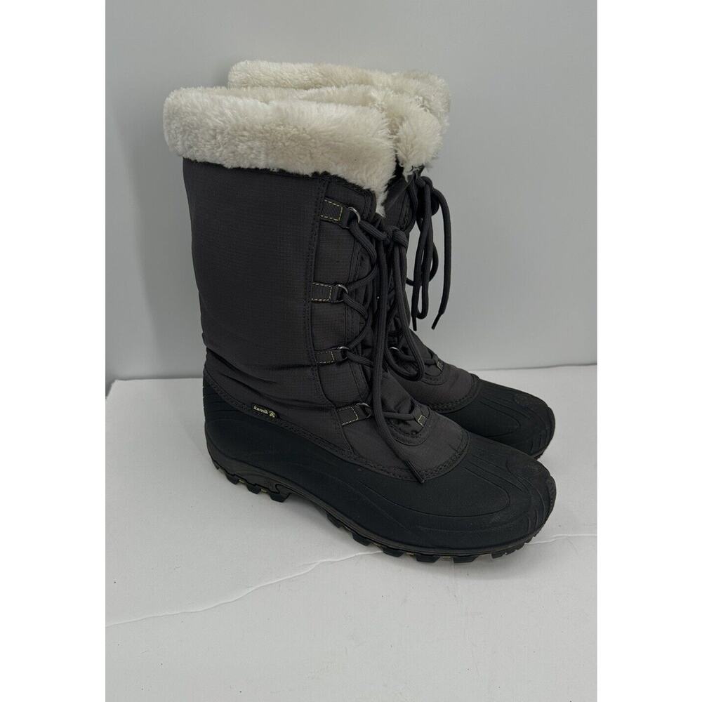 kamik Women's Cold-Weather Boots Gray Fuzzy Snow Water Size 10